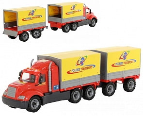 Автомобиль бортовой тентовый с прицепом - Майк (Полесье, 58492)