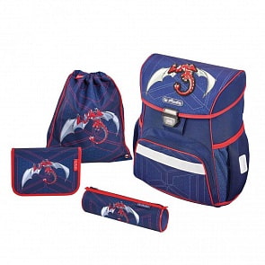 Школьный ранец Herlitz Loop Plus - Red Robo Dragon, с наполнением (Herlitz, 50013869)