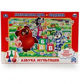 Настольная игра-ходилка - Азбука мультяшек (Умка, 4690590102039sim)