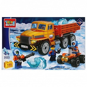 Конструктор - Арктика: Урал бортовой с фигурками, 155 деталей (Город мастеров, KK-2523-R)