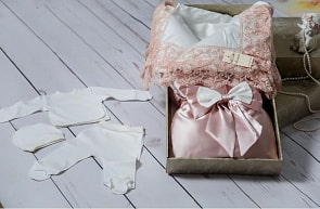 Комплект на выписку - Конфетка - Л 4045, пудра (Мой Ангелок, 00-0008078_пудра)