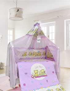 Комплект в кроватку - Давай поиграем, 7 предметов, розовый (Bombus, BOM_1196/7)