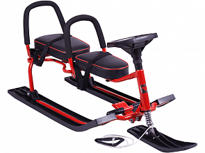 Снегокат 503 Twins Baby разборный для двоих, с двумя складными спинками, красный (Барс, 7653)