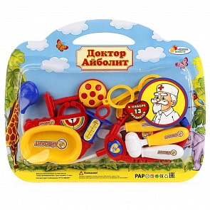 Набор доктора – Доктор Айболит, 13 предметов, на блистере (Играем Вместе, B1363593-R2sim)