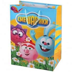 Пакет подарочный Смешарики, глянцевый  (Играем вместе, CLRBG-SME-03-1)