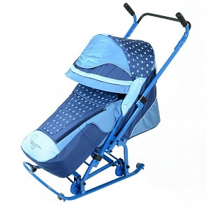 Санки-коляска Скользяшки, Мозаика, 0924-Р14, васильковый-голубой-белый (RT, 6229RT)