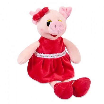 Свинка в красном платье, 16 см 