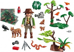 Конструктор Wild Life - В поисках приключений: Семья Рысей с кинооператором (Playmobil, 5561pm)