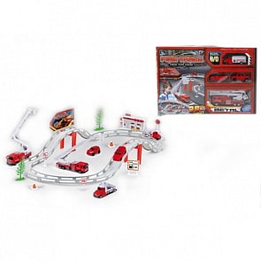Автотрек - Пожарная станция, 29 предметов (Junfa Toys, CM557-12)