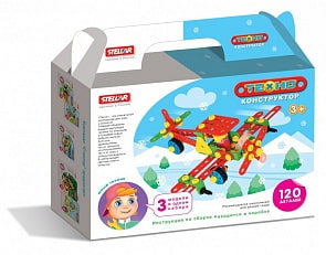 Техно конструктор «Самолет», 120 деталей (Stellar, 02028)