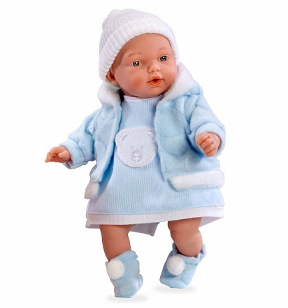 Кукла из коллекции Elegance – Hanne с мягконабивным телом, голубой костюм, 28 см 