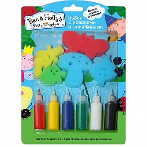 Набор со спонжиками и красками - Бен и Холли (Росмэн, 32244ros)