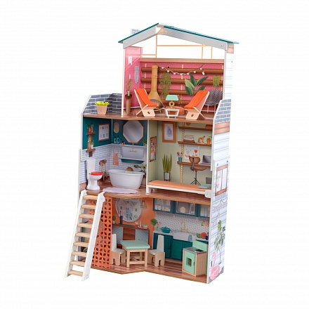 Кукольный домик с мебелью – Марлоу, 14 элементов 