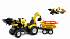 Педальный трактор-экскаватор с прицепом, черно-желтый, 230 см  - миниатюра №2