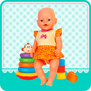 Платье-боди для куклы из серии Карапуз размером 40-42 см., несколько цветов (Карапуз, OTF-53-RU-HKsim)