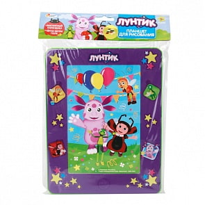 Магнитная доска для рисования «Лунтик», черно-белая, в форме планшета (Играем вместе, HS209ALsim)