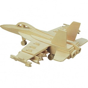 Модель деревянная сборная - Бомбардировщик F18 Хорнет, 4/30 (Wooden Toys, P104)