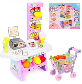 Игровой набор - Мой магазин, стойка с аксессуарами, 35 предметов, свет и звук (Shantou, 200116190)