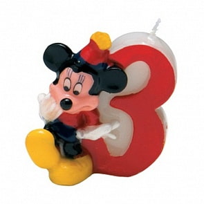 Объемная свечка Микки 3 года (Procos, tp6143)