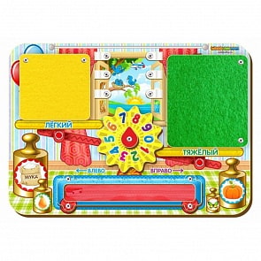 Бизиборд деревянный Легкий-Тяжелый (Woodland, 112205)