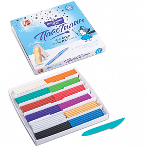 Пластилин – Престиж, с золотом и серебром, 12 цветов (Луч, 18С1225-08)