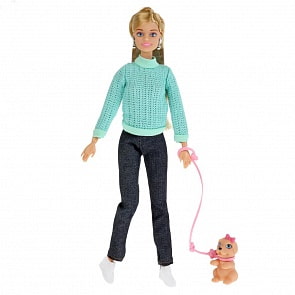 Кукла - София, 29 см с питомцем, сгибаются руки и ноги, с аксессуарами (Карапуз, 99069-S-AN)