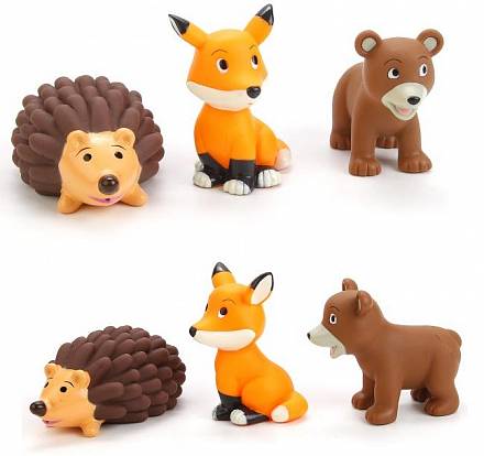 Игрушки для ванной - Лиса, Мишка и Еж, в сетке 