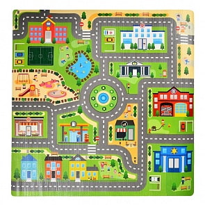 Коврик в рулоне – Город, размер 92 х 92 х 0,3 см. 3053R (ЯиГрушка, 59845)