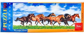 Пазл-панорама – Лошади, 90 элементов, А4 формат (Hatber, 90ПЗ4_11524)