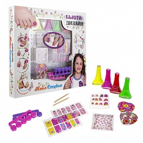 Набор для дизайна ногтей Нэйл-Студия с лаками для ногтей 117, 133, 119, 022 по 5,5 мл (Lukky, Т16789)