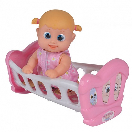 Кукла Bouncin' Babies – Бони, 16 см с кроваткой 