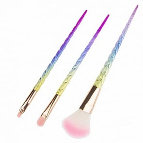 Набор: 3 кисти для нанесения макияжа Единорог (Lukky, Т17926)