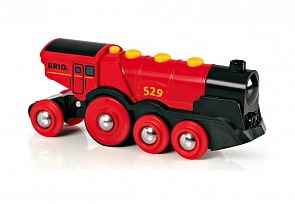 Игровой набор – Локомотив красный, свет и звук, свободное движение (Brio, 33592)