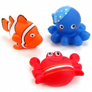 Набор игрушек для ванной – 3 водных обитателя, в сетке (Играем вместе, В1582221sim)
