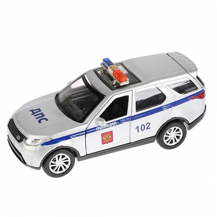 Машина металлическая инерционная Land Rover Discovery – Полиция, 12 см, свет, звук  