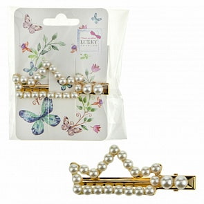 Заколка-зажим Lukky Fashion - Корона с жемчужинами (Lukky, Т19595)