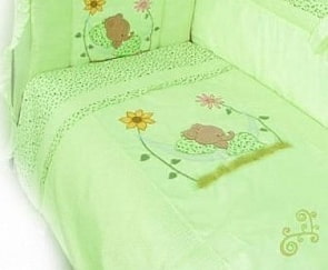 Комплект в кроватку – Сладкий сон, 7 предметов, зеленый (Золотой Гусь, 1094-z)