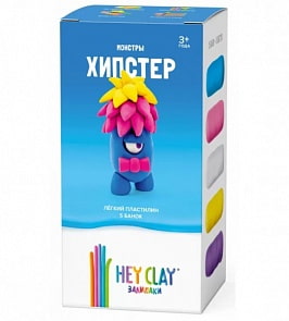 Легкий пластилин для лепки Залипаки - Хипстер, 5 банок (Hey Clay)