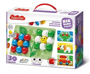 Мозаика для самых маленьких Baby Toys, 39 элементов, 6 цветов, d40 (Десятое королевство, 02523ДК)