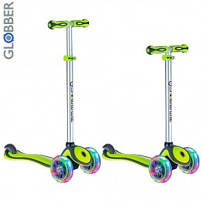 Самокат 442-106 Globber Primo Plus с 3 светящимися колесами Green (Y-Scoo Globber, 6477RT)