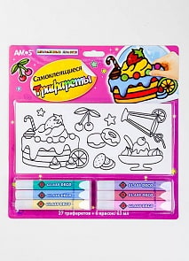 Набор витражных красок с самоклеящимися трафаретами (Amos, 22247)