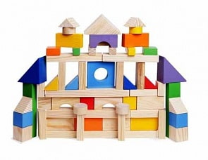 Деревянный конструктор, 85 деталей, окрашено 20 деталей (Paremo, PE117)