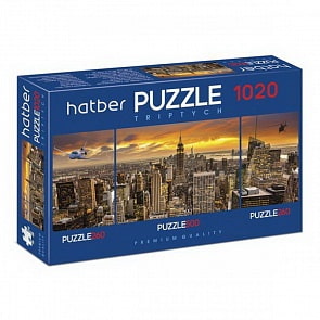 Пазлы Premium 260+500+260 элементов – Triptych, 3 картинки, City Style (Hatber, Т1020ПЗ2-19087)