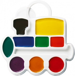 Акварель фигурная – Паровозик, 9 цветов, без кисти (Луч, 11С683-08)