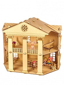 Конструктор деревянный - Белый кукольный дом (Теремок, 3126)