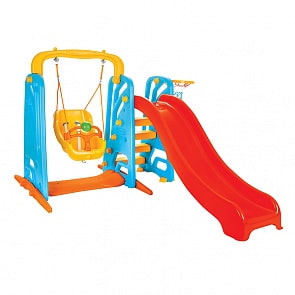 Игровой комплекс с горкой и качелями и баскетбольным кольцом (Pilsan, 6141plsn)