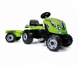 Трактор педальный Smoby XL с прицепом, зеленый (Smoby, 710111)