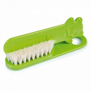 Щетка натуральная мягкая с гребнем, зеленый (Canpol babies, 250930584)