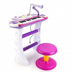Электроорган и микрофон на батарейках, свет и звук, 24 клавиши, подставка (B1551882)