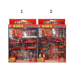 Игровой набор - Пожарная станция, 20 предметов (Junfa Toys, JP3105)